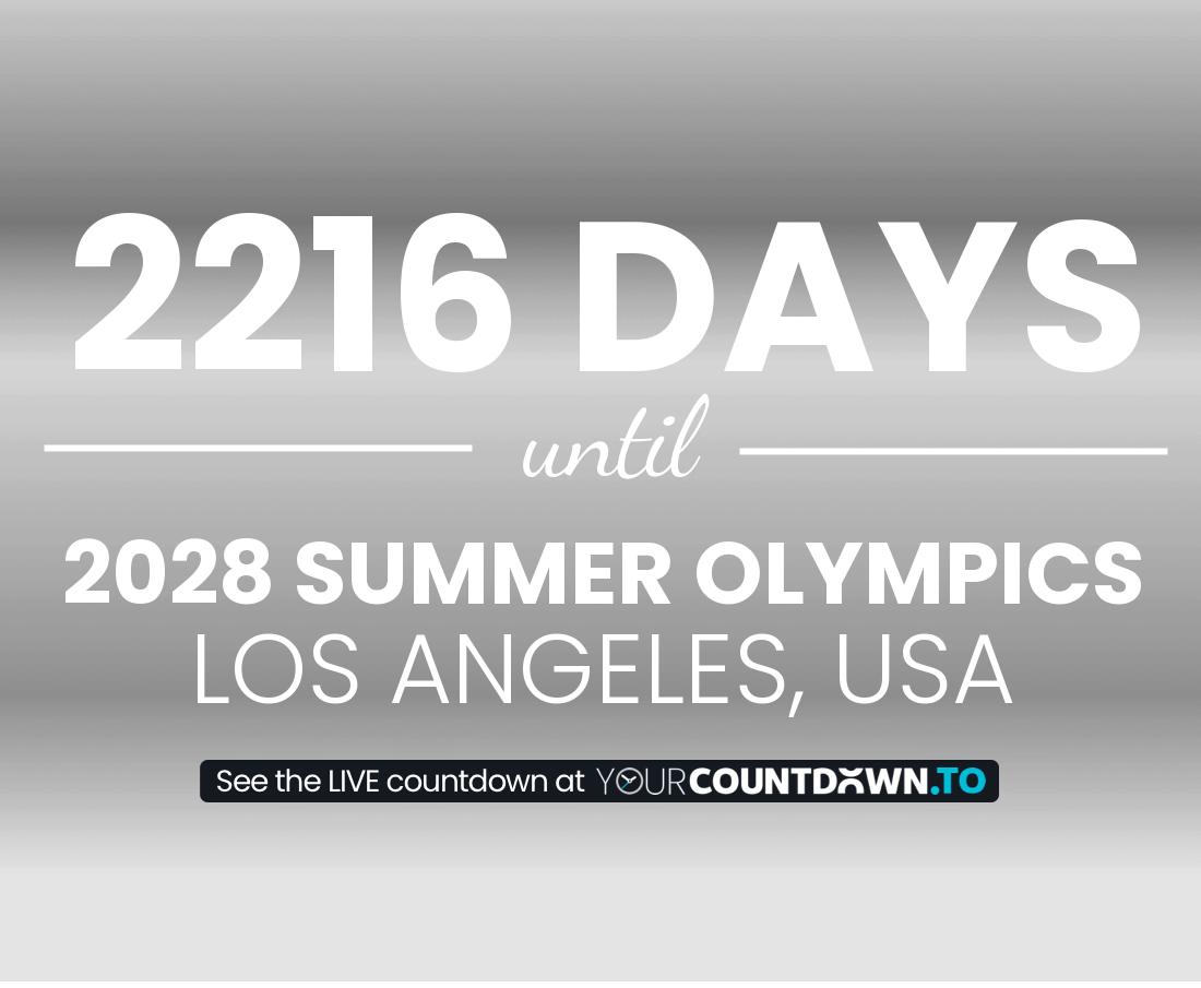 Countdown to 2028 Summer Olympics Los Angeles, USA