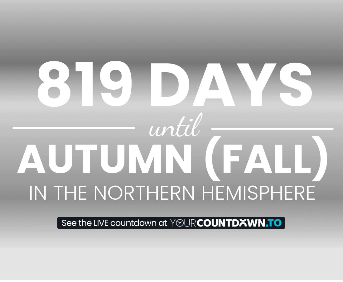 Countdown to Autumn (Fall) In the Northern Hemisphere