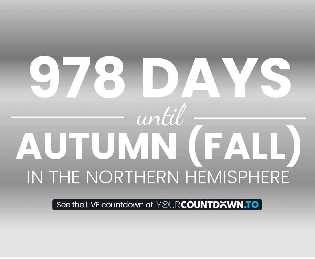 Countdown to Autumn (Fall) In the Northern Hemisphere