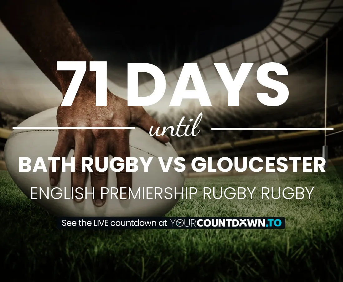 Bath Rugby vs Gloucester Countdown 2025 Rugby