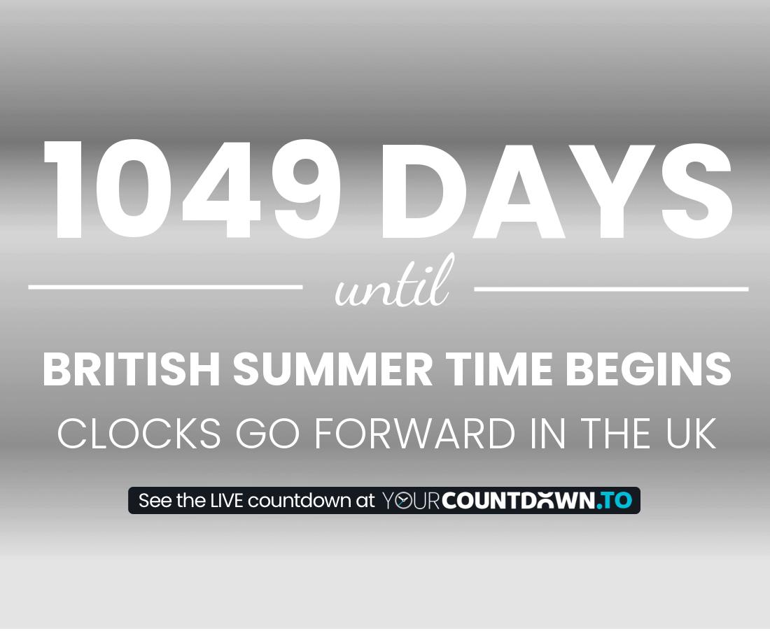 Countdown to British Summer Time Begins Clocks go forward in the UK