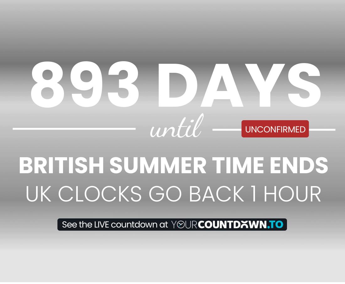 Countdown to British Summer Time Ends UK Clocks Go Back 1 Hour