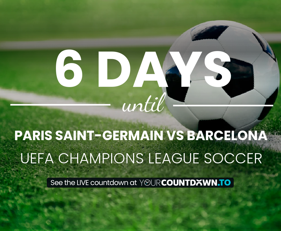 Paris Saint Germain Vs Barcelona Countdown 2026 Soccer