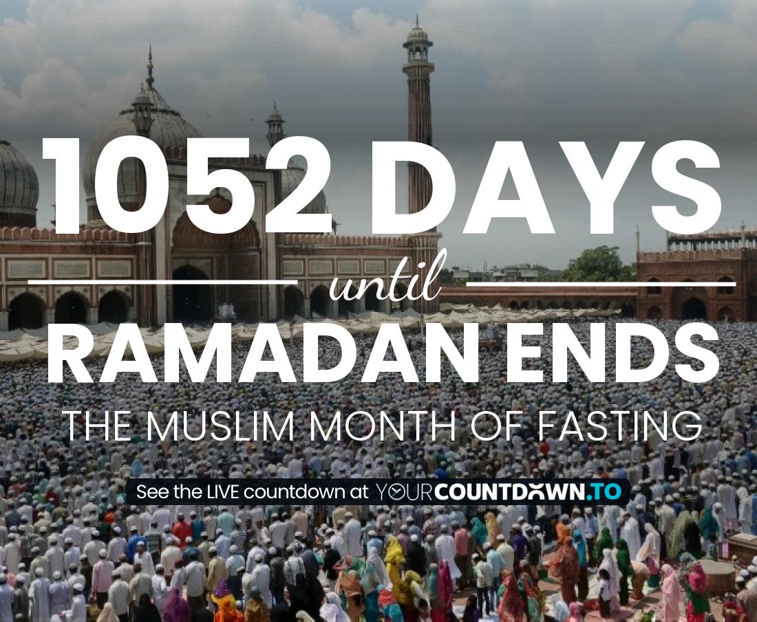Countdown to Ramadan Ends The muslim month of fasting