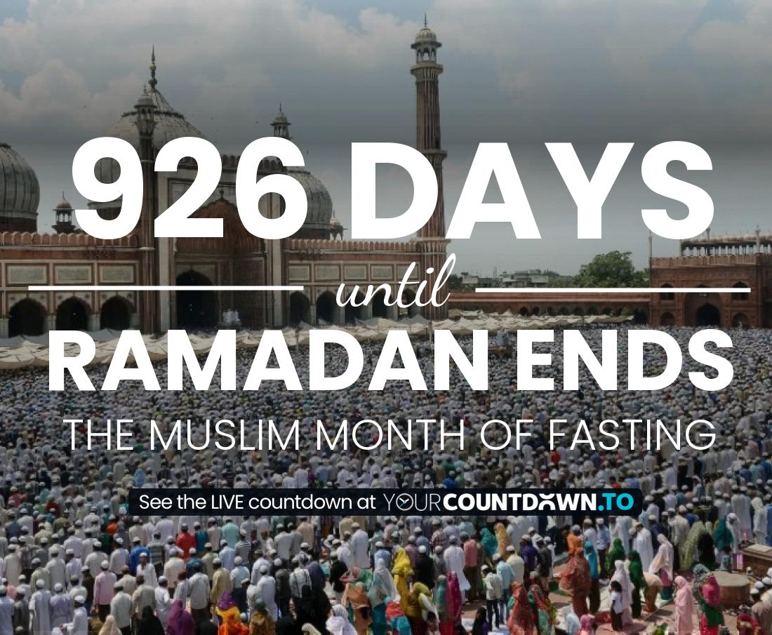 Countdown to Ramadan Ends The muslim month of fasting