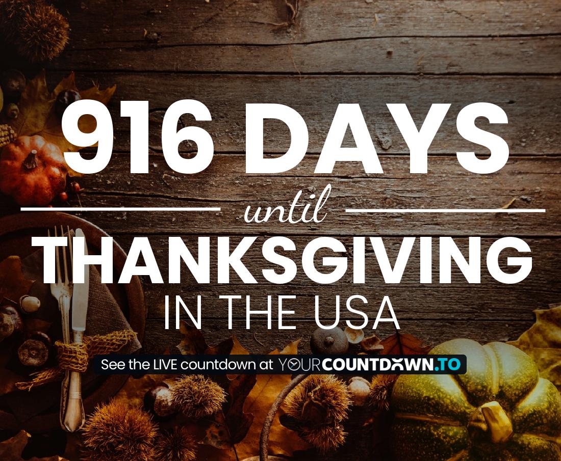 Countdown to Thanksgiving in the USA