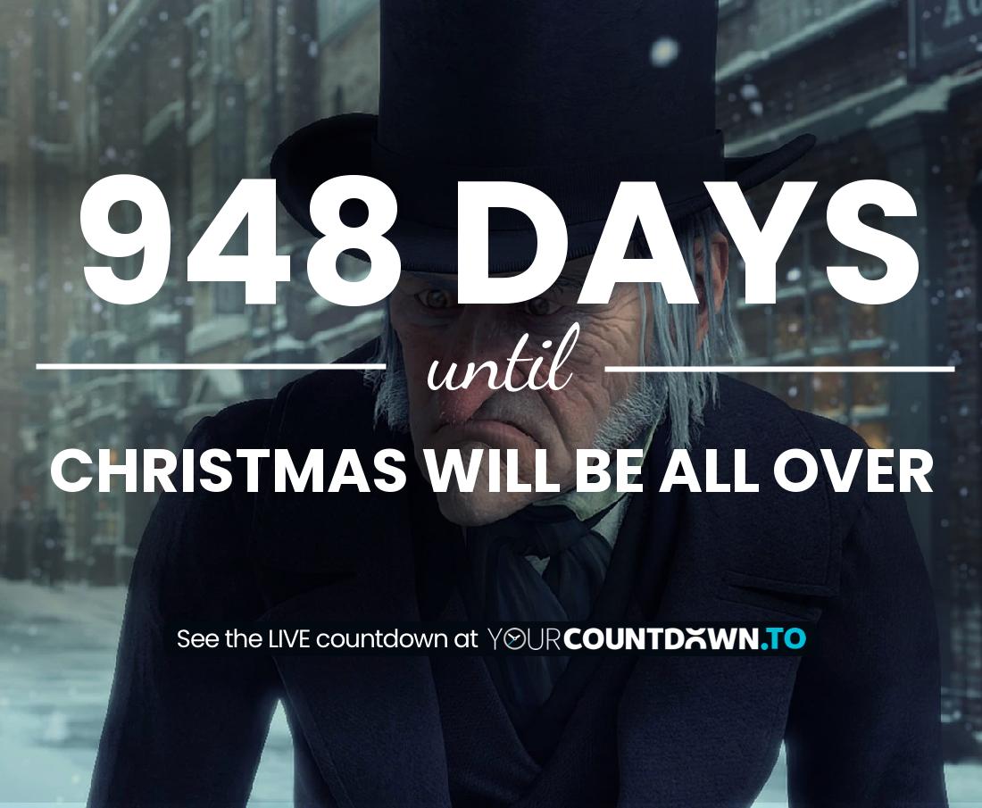 Countdown to Christmas will be all over